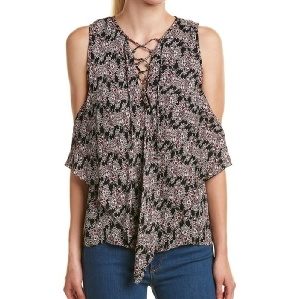 Derek Lam 10 Crosby lace tie front tank top blouse‎